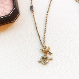 Juicy Couture Love & Peace Sign, Dove Heart Necklace, Rhinestones, Bird Charm